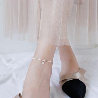 925 Sterling Silver Star Anklet As Shown In Figure - One Size