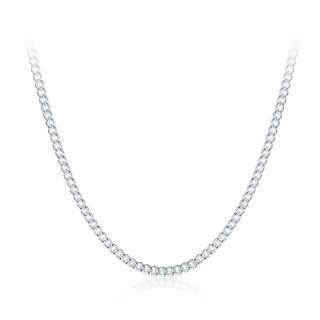 Fashion Simple 2mm Sideways Necklace 50cm Silver - One Size