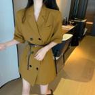 Double Breasted Short-sleeve Blazer Dress