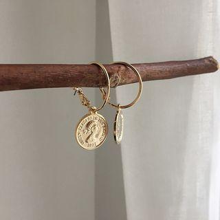 Coin Hoop Earring
