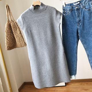 Mock-neck Sweater Vest Sweater - Gray - One Size