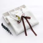 Embroidered Tie-neck Shirt