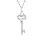 18k White Gold Key Design Pendant Set With Diamond One Size