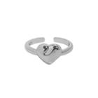 Sterling Silver Heart Open Ring Silver - No. 13