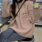 Half-zip Fleece Sweatshirt Pink - One Size