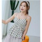 Set: Spaghetti Strap Polka Dot Top + Headband