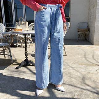 Semi Wide-leg Jeans & Sash