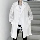 Double-breasted Oversize Long Blazer White - One Size