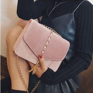 Chain Strap Velvet Shoulder Bag