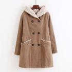 Double-buttoned Hooded Padded Coat