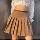 Lace-up High-waist Pleated Skirt