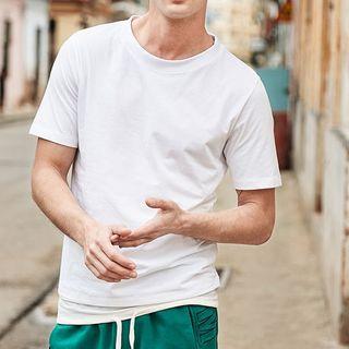 Short-sleeve Drawstring Hem T-shirt