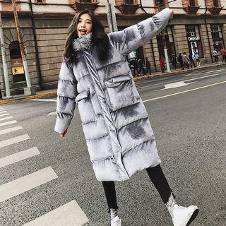 Pleuche Stand Collar Padded Coat