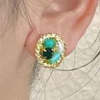 Faux Gemstone Faux Pearl Alloy Earring