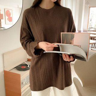 Plus Size Lettuce-edge Long Knit Top