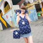 Set Of 4: Popsicle Print Backpack + Crossbody Bag + Zip Pouch + Drawstring Pouch