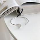 Heart 925 Sterling Silver Open Bangle S019 - As Shown In Figure - One Size