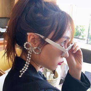 Rhinestone Bow Fringe Earring