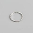 Sterling Silver Striped Open Ring Silver - 925sterling Silver
