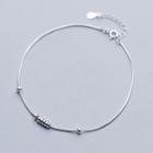 925 Sterling Silver Polished Bead Anklet S925 Silver - As Shown In Figure - One Size