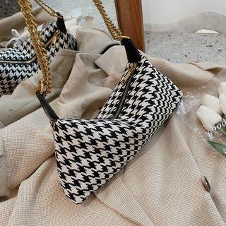 Houndstooth Crossbody Bag Black - One Size