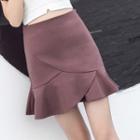 Ruffled A-line Mini Chiffon Skirt