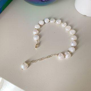 Pearl Bracelet 1 Pc - Gold & White - One Size
