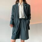 Asymmetric Blazer / Dress Shorts
