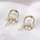 Faux Pearl Alloy Earring E927 - 1 Pair - Gold - One Size