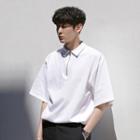 Short-sleeve Zip-up Polo Shirt