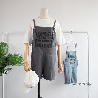 Lettering Short Dungaree