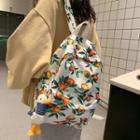 Duck Charm Fruit Print Nylon Backpack