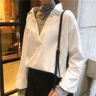 Mock Two-piece Bell-sleeve Shirt