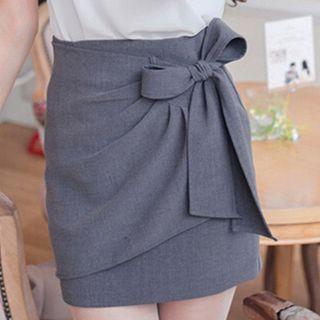 Tie-waist Straight Fit Skirt