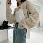 High-neck Drop-shoulder Cardigan