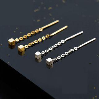 Cube Drop 925 Sterling Silver Earring