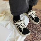Square-toe Lace-up Sneakers