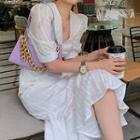 Short-sleeve Striped Patterned Mermaid Dress