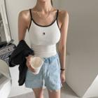 Ringer Letter Patched Camisole Top