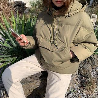 Flap-pocket Padded Anorak Hoodie
