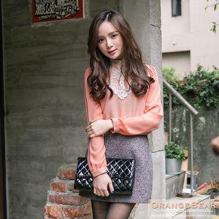 Lace-trim Beaded Blouse