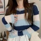 Striped Sweater White & Blue - One Size