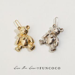 Bear Hair Clip Silver - One Size