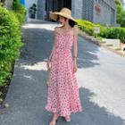Dotted Strappy A-line Maxi Dress