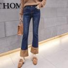 Fleece Panel Boot-cut Jeans