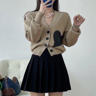 Set: Heart Cardigan + Pleated Skirt