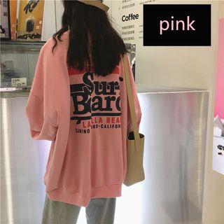 Lettering Round Neck Oversize Pullover