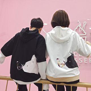 Couple Matching Mock Two-piece Hoodie / Sweatpants