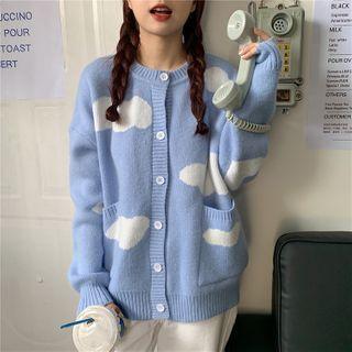 Cloud Print Knit Cardigan