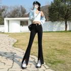 Mid Waist Slit Flared Jeans (various Designs)